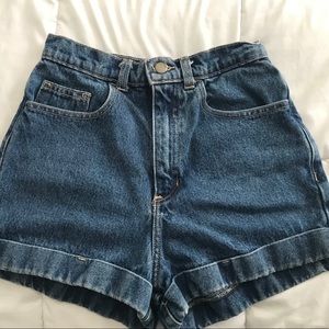 American Apparel High Waisted Jean Shorts